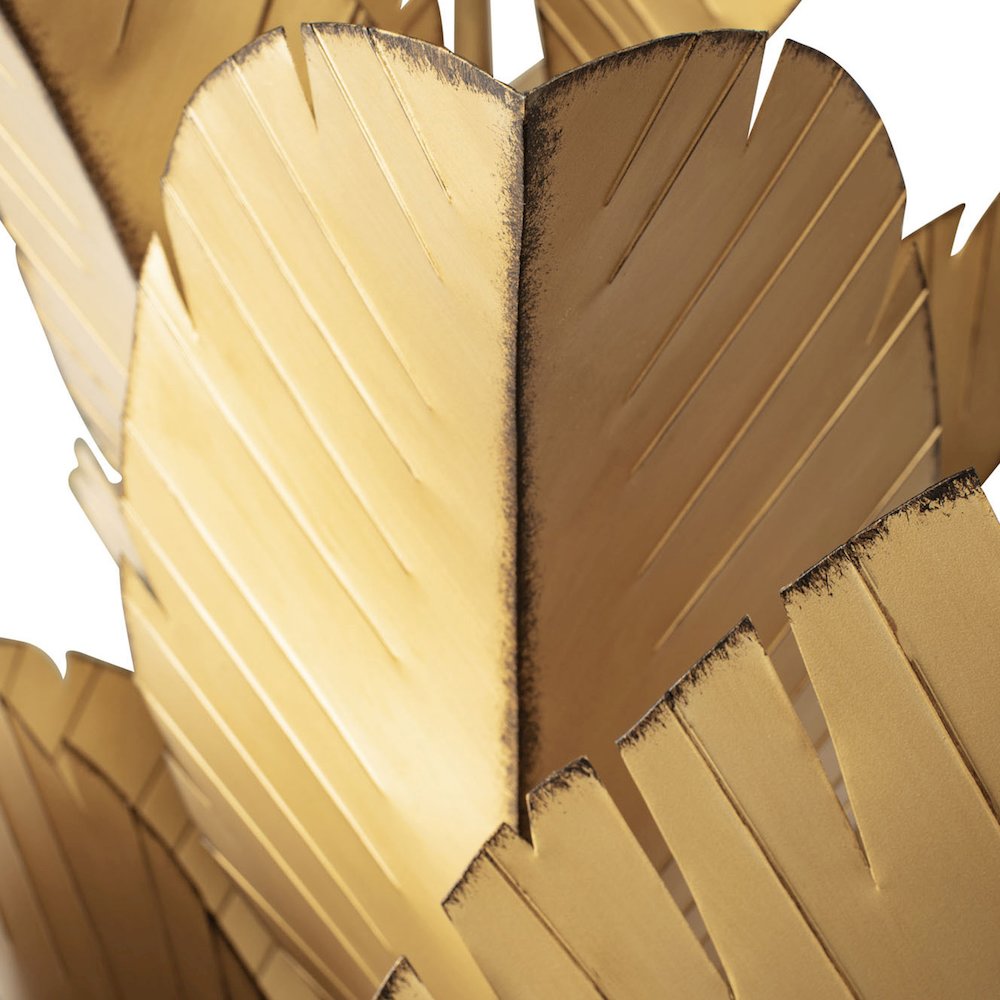 Banana Leaf 12-Lt Chandelier - Gold. Picture 4