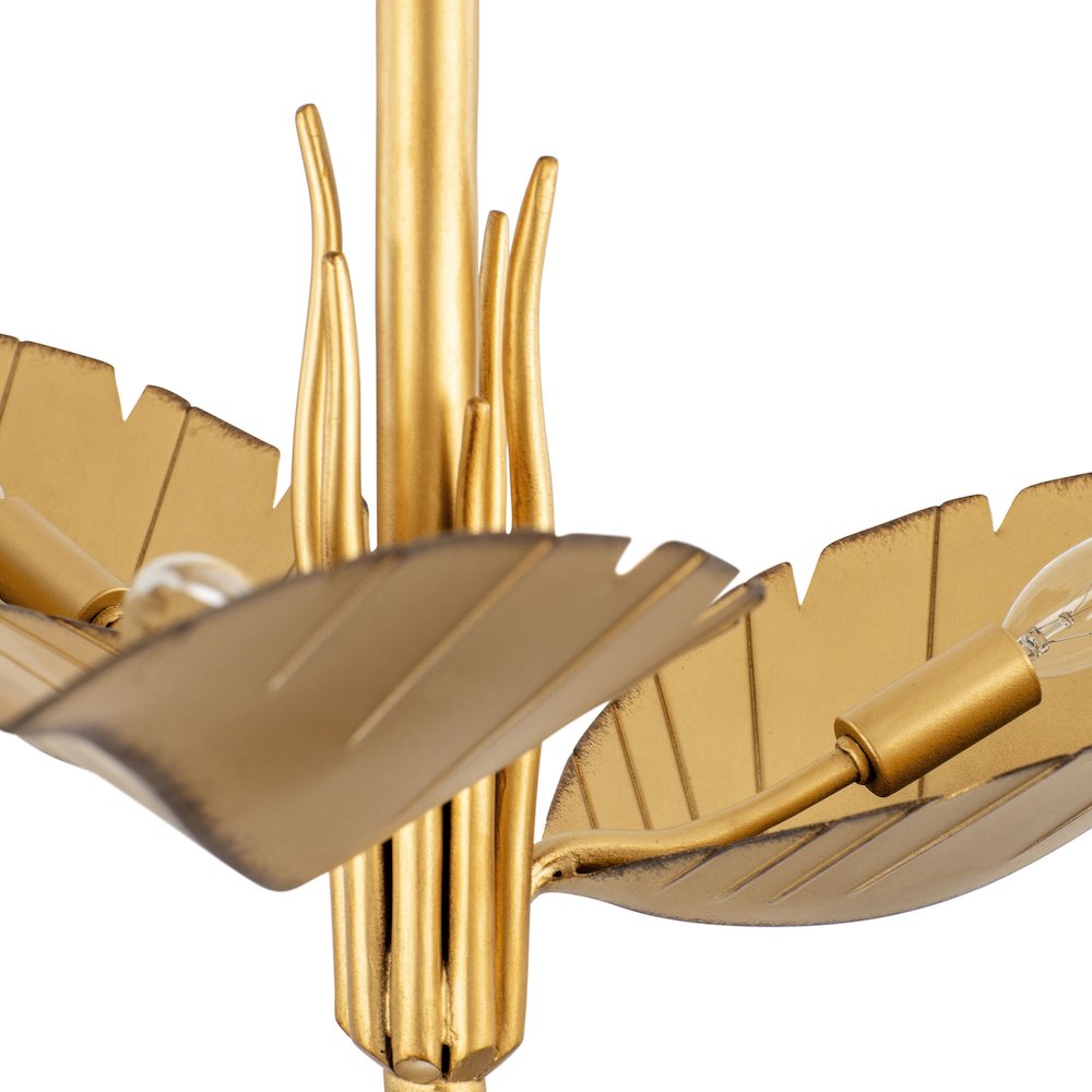 Banana Leaf 3-Lt Semi-Flush - Gold/Dark Edging. Picture 5