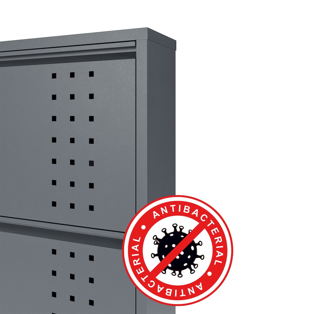 Antibacterial 4 Tier metal shoe cabinet front holes. Picture 3