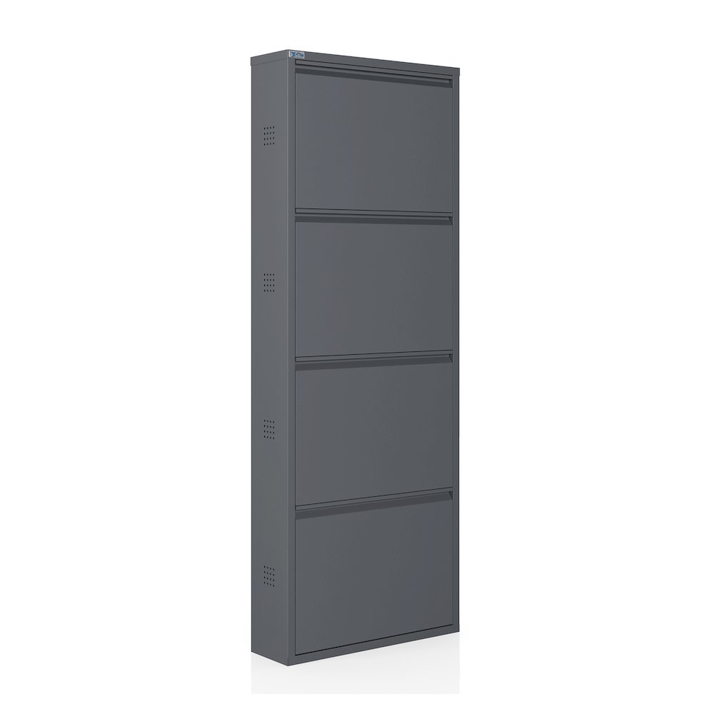 Antibacterial 4 Tier metal shoe cabinet side holes. Picture 1