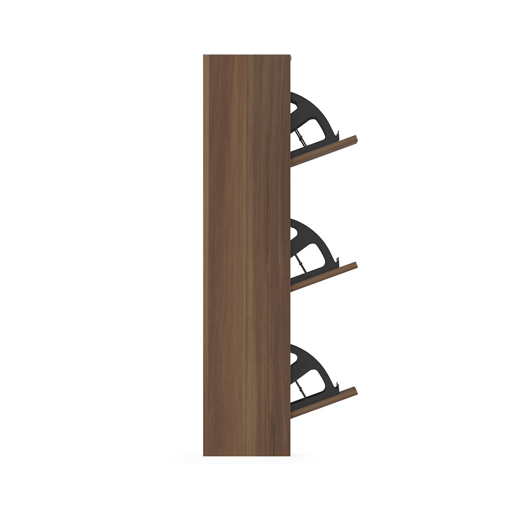 3-Tier Wooden Shoe Cabinet in Walnut. Picture 4