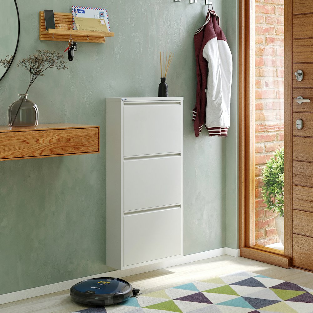 Antibacterial 3 Tier metal shoe cabinet without holes. Picture 2