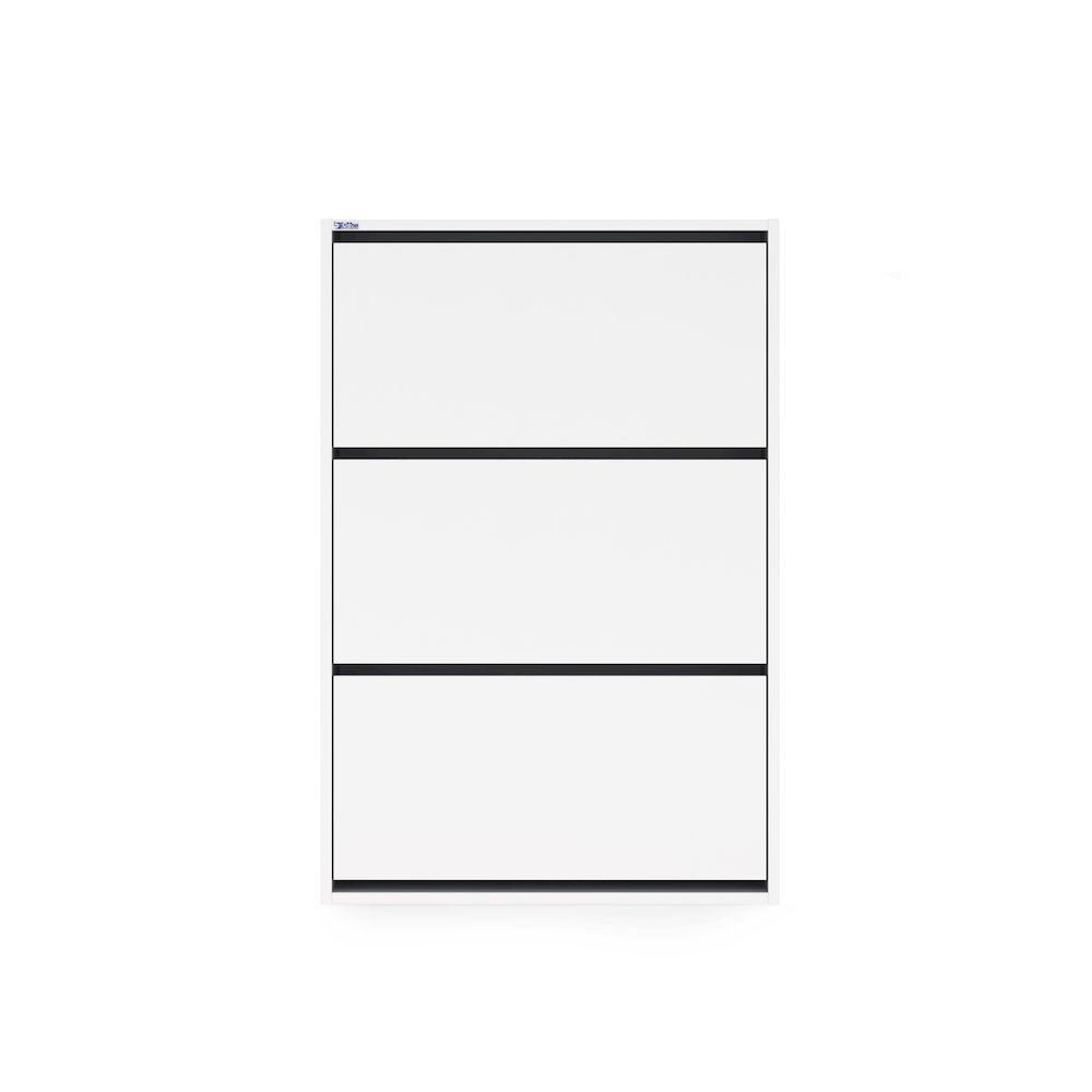 3-Tier Wooden Shoe Cabinet in White. Picture 3