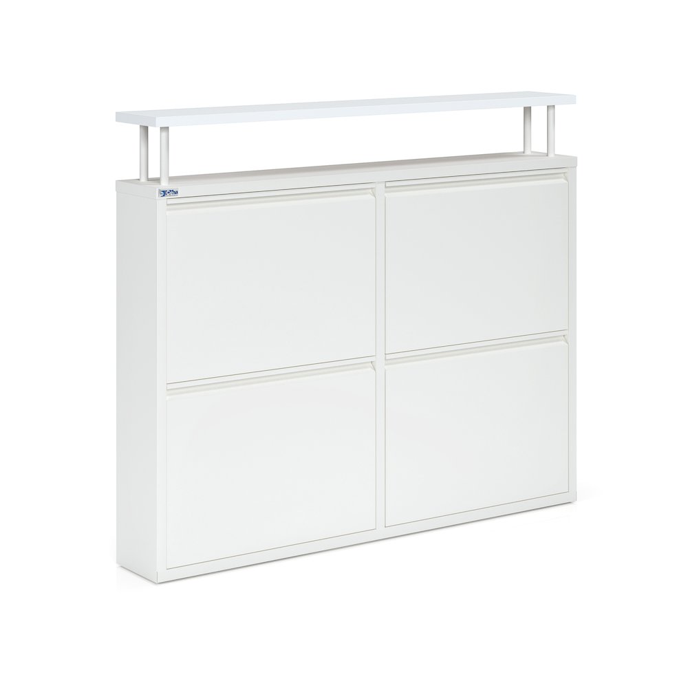 Antibacterial 4 Tier metal shoe cabinet with shelf. Picture 1