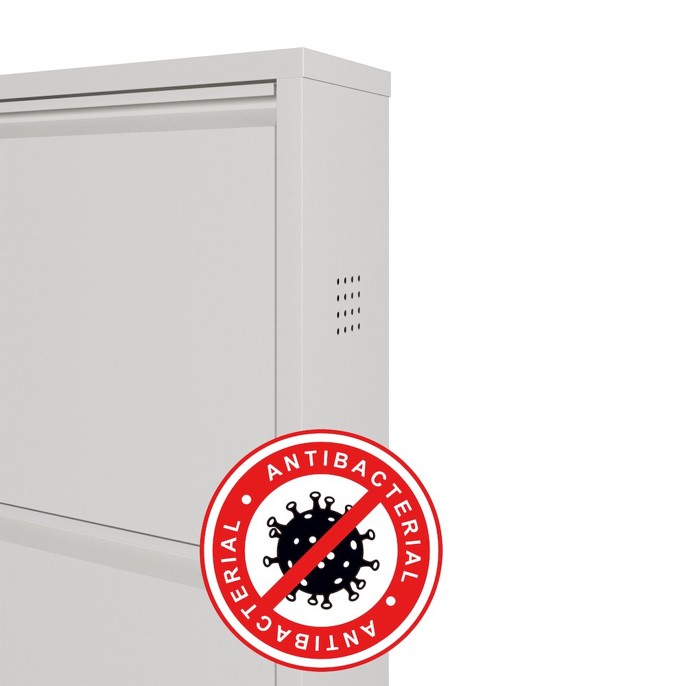 Antibacterial 3 Tier metal shoe cabinet side holes. Picture 3