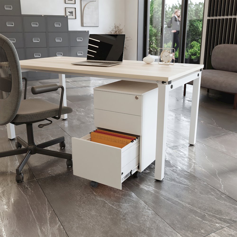 Ceha 2+1 Drawer Mobile File Cabinet with Lock. Picture 3