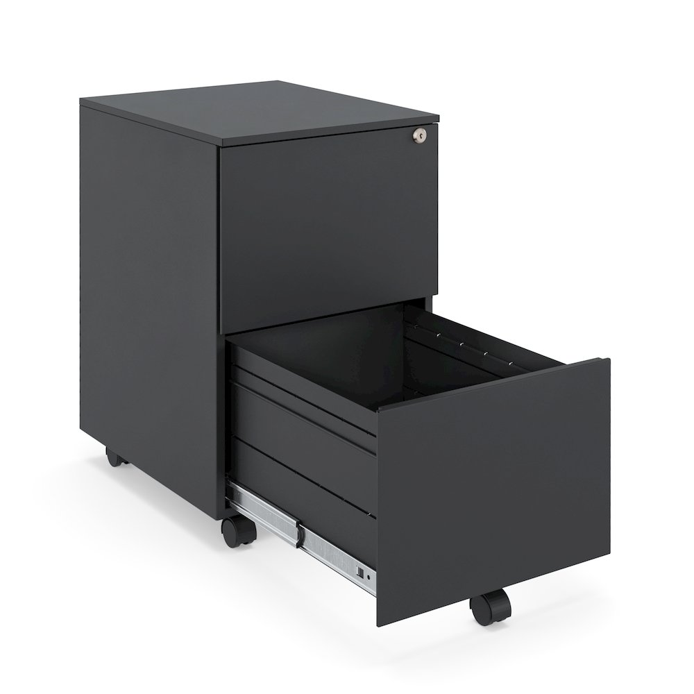 Ceha 2 Drawer Mobile File Cabinet with Lock. Picture 3