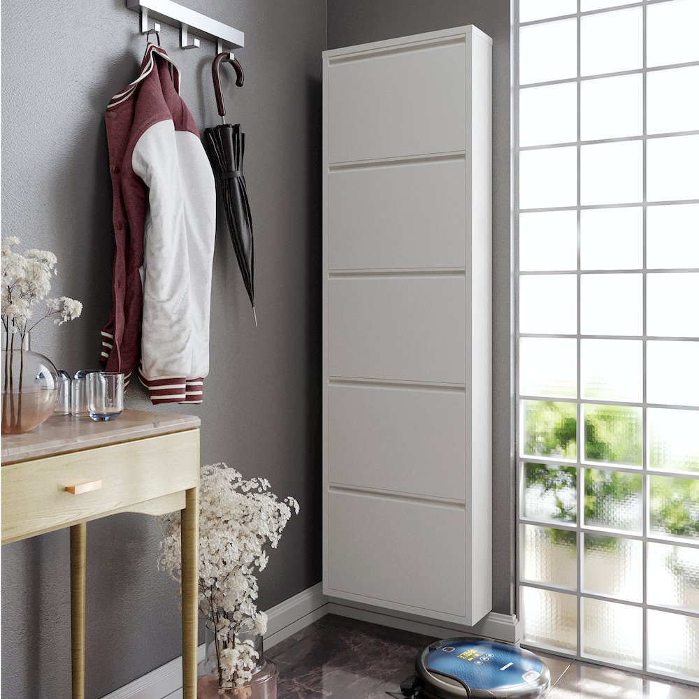 Antibacterial 5 Tier metal shoe cabinet without holes. Picture 2