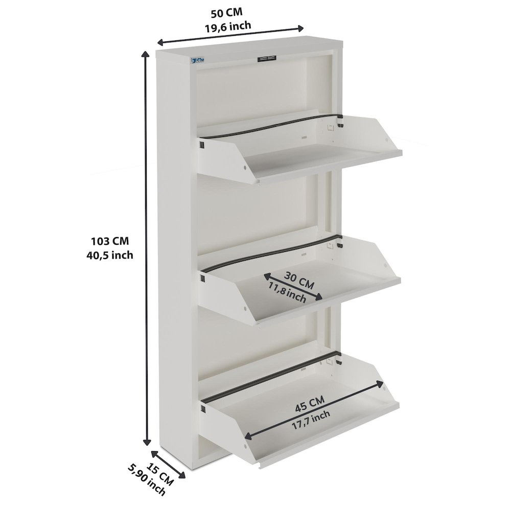 Antibacterial 3 Tier metal shoe cabinet without holes. Picture 4