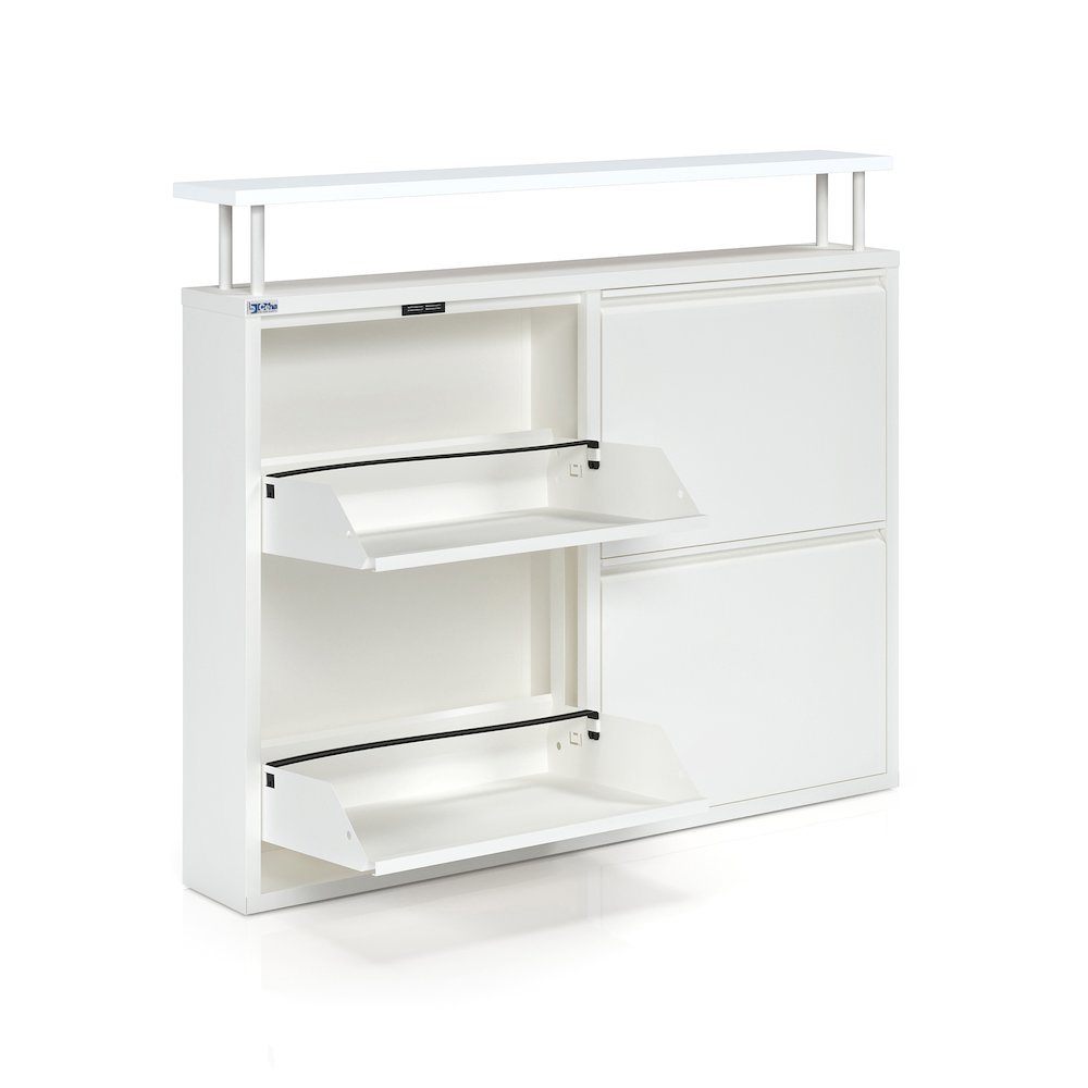 Antibacterial 4 Tier metal shoe cabinet with shelf. Picture 3