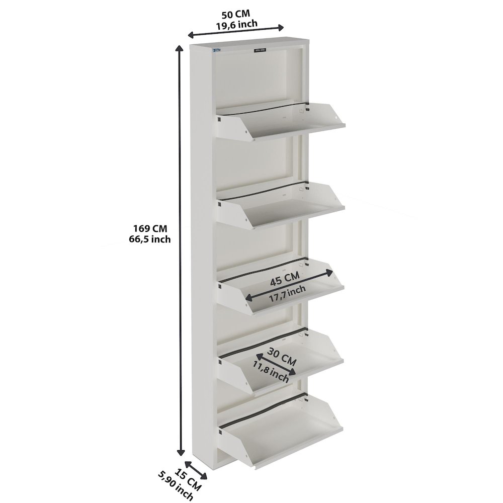 Antibacterial 5 Tier metal shoe cabinet without holes. Picture 4