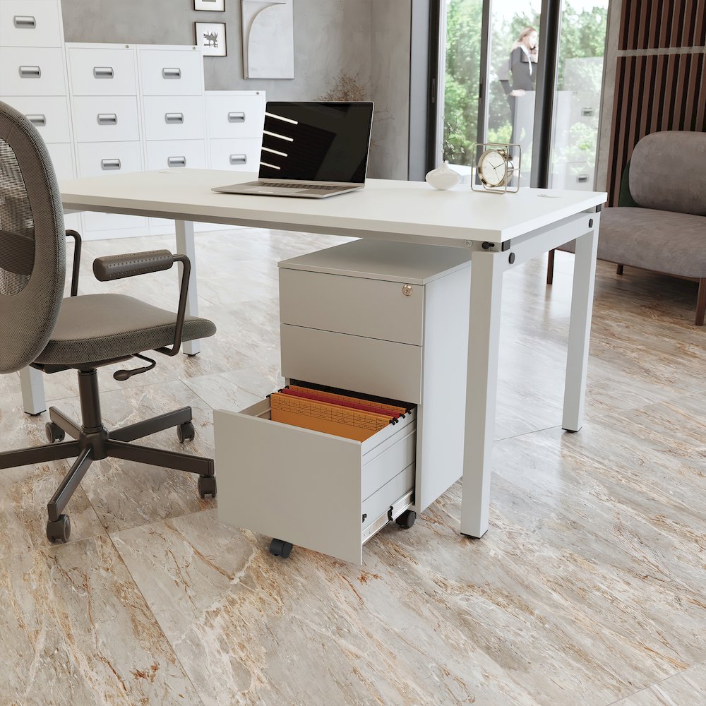 Ceha 2+1 Drawer Mobile File Cabinet with Lock. Picture 3