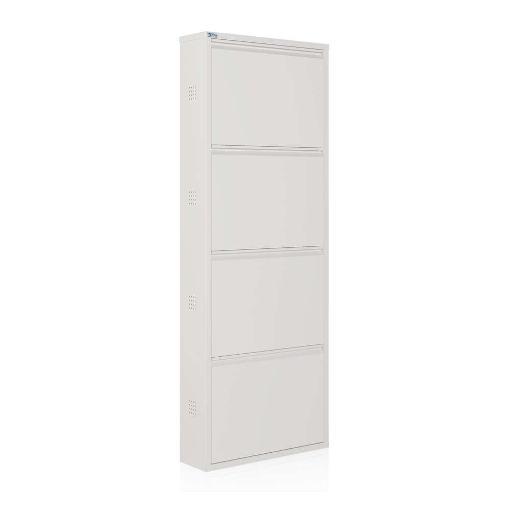 Antibacterial 4 Tier metal shoe cabinet side holes. Picture 1