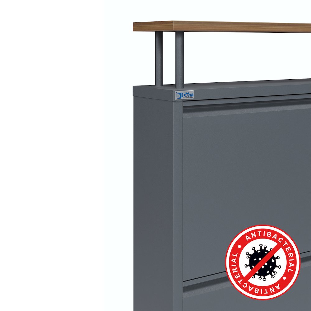 Antibacterial 4 Tier metal shoe cabinet with shelf. Picture 4