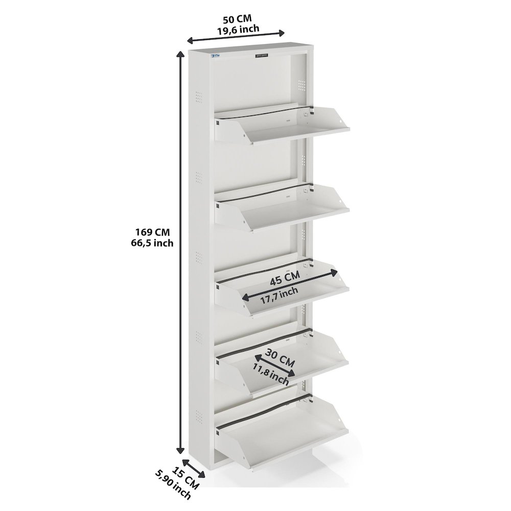 Antibacterial 5 Tier metal shoe cabinet side holes. Picture 4