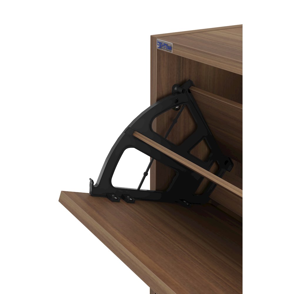 3-Tier Wooden Shoe Cabinet in Walnut. Picture 7