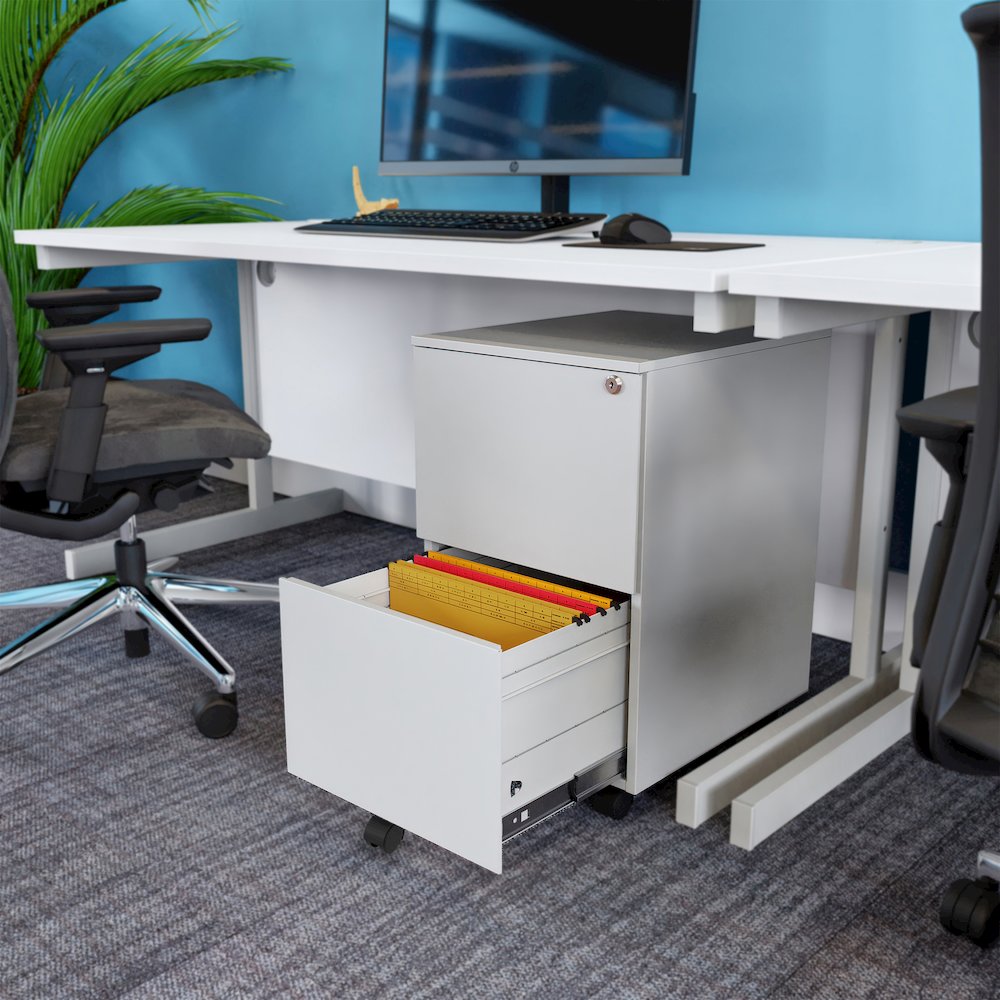 Ceha 2 Drawer Mobile File Cabinet with Lock. Picture 2
