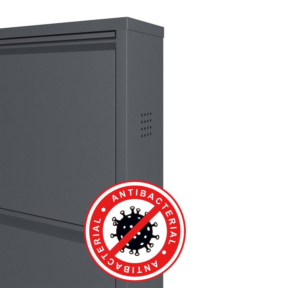 Antibacterial 3 Tier metal shoe cabinet side holes. Picture 3