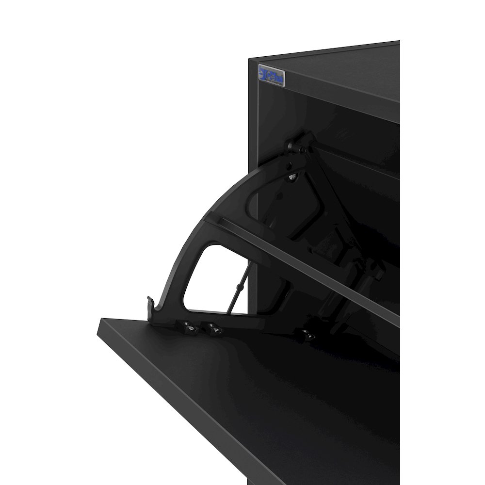 3-Tier Wooden Shoe Cabinet in Black. Picture 6