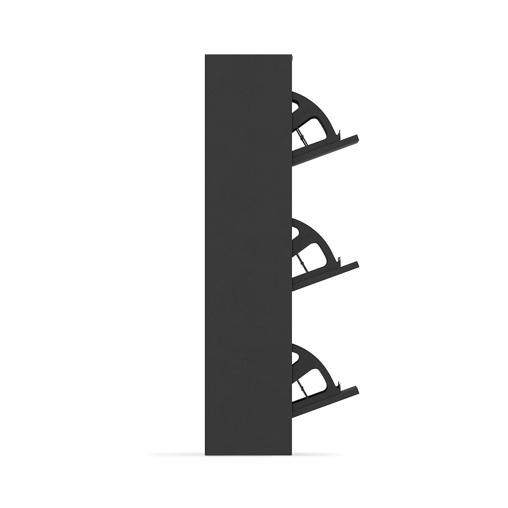 3-Tier Wooden Shoe Cabinet in Black. Picture 3