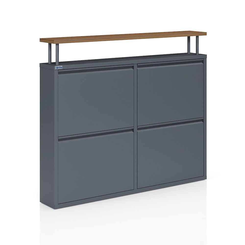 Antibacterial 4 Tier metal shoe cabinet with shelf. Picture 1