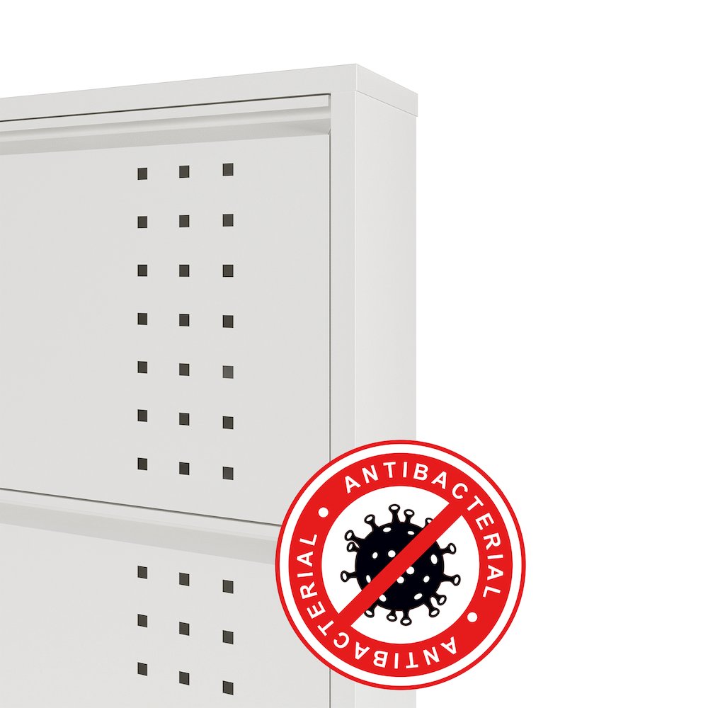 Antibacterial 4 Tier metal shoe cabinet front holes. Picture 3