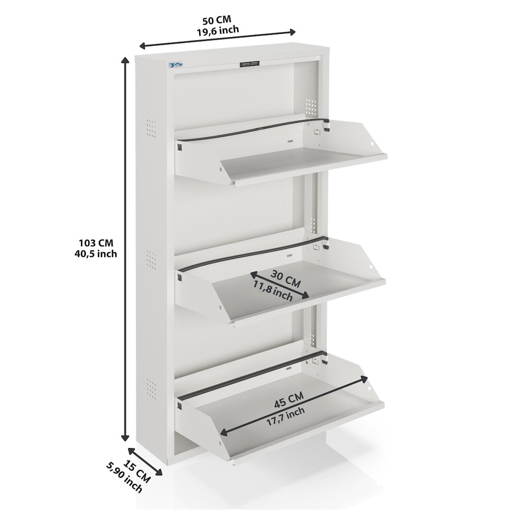 Antibacterial 3 Tier metal shoe cabinet side holes. Picture 4
