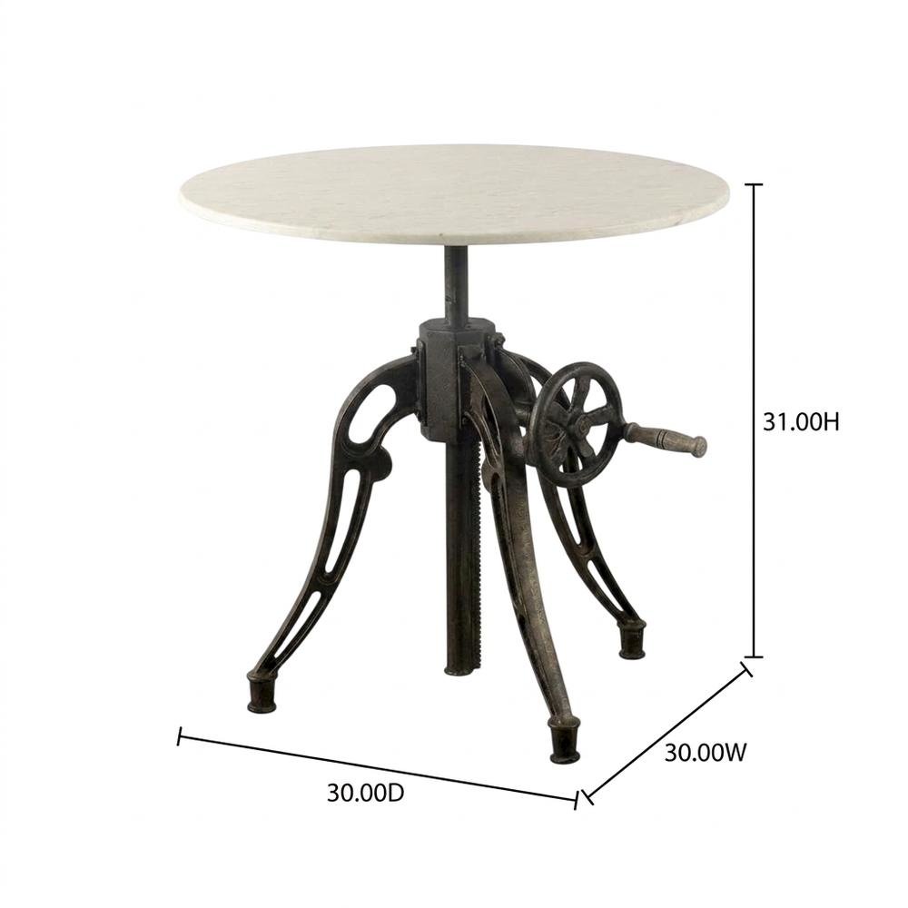 White Marble Top Dining Table with Black Metal Base, Luxe Style. Picture 7