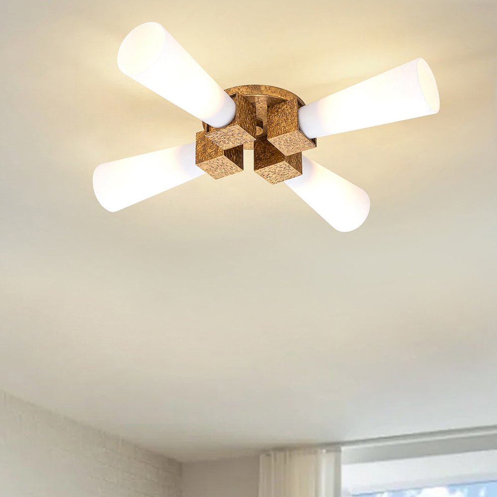 Kristy 4 Light Flush Mount Gold. Picture 3