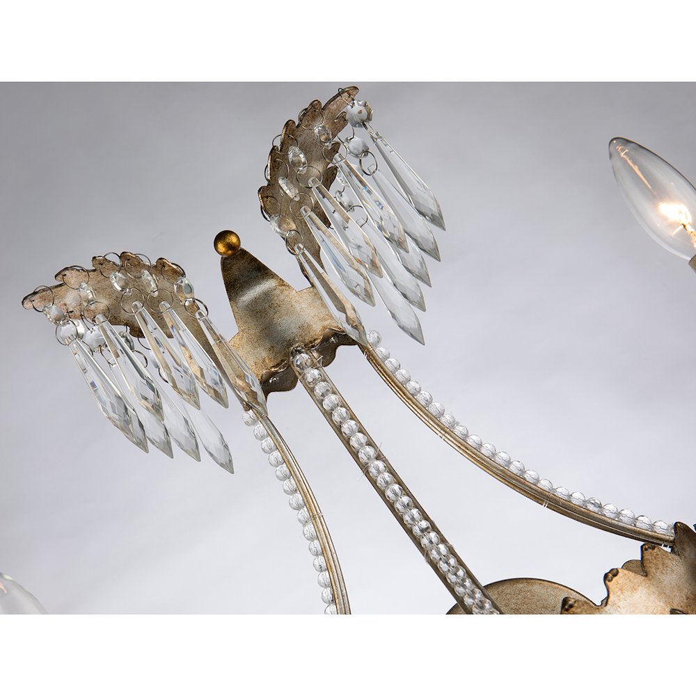 Silver and Gold 2 Light Empire Wall Sconce. Picture 2