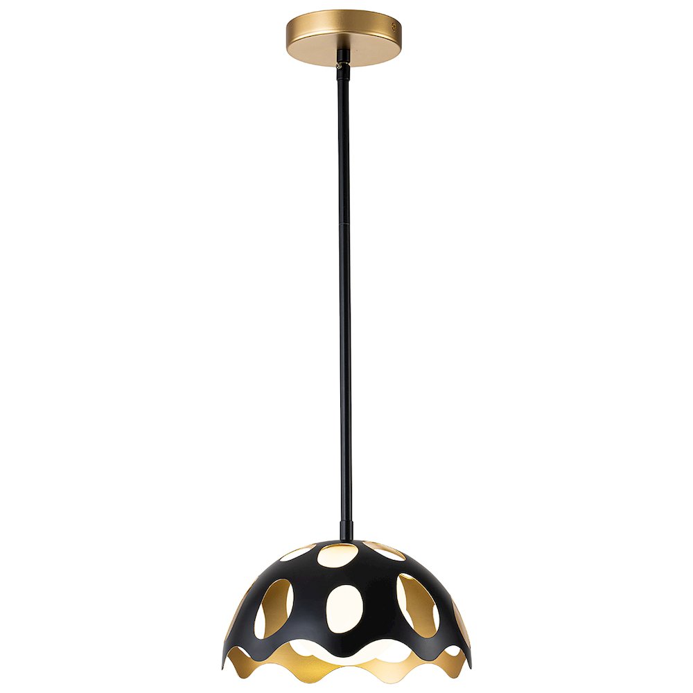 Pebbles 10" Mini Pendant in Black. Picture 1