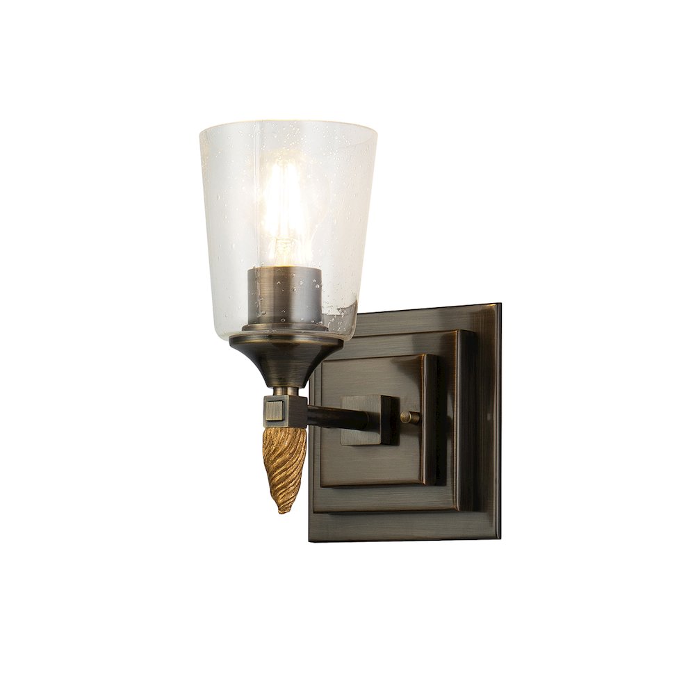 Vetiver 1 Light Dark Bronze With Gold Accent. Picture 1