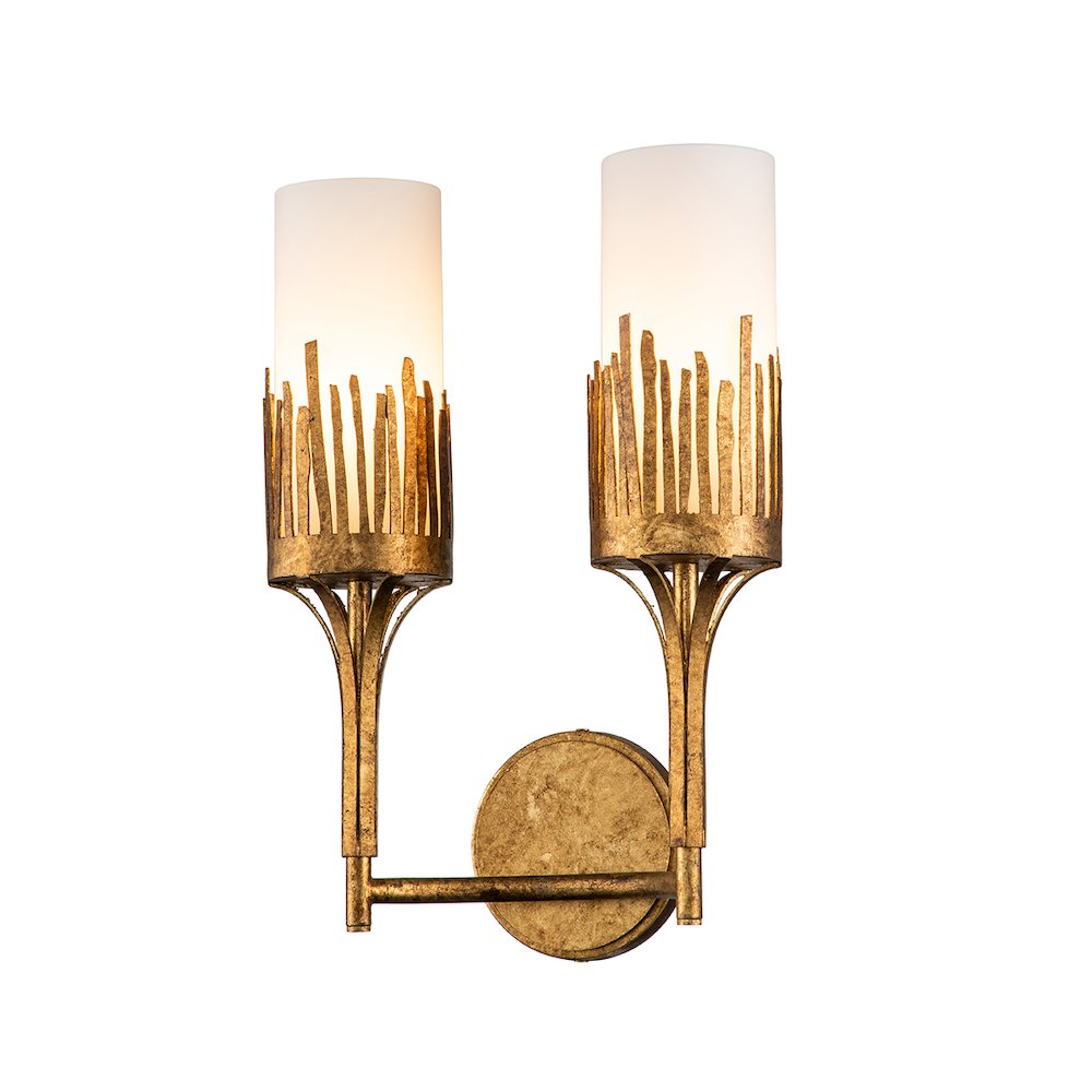 Sawgrass 2 Lt Sconce in Gold Leaf. Picture 1