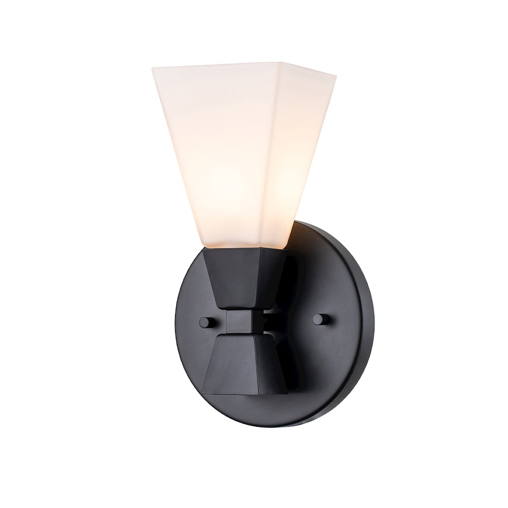 Bowtie 1 Light Bath Bar in Matte Black. Picture 1