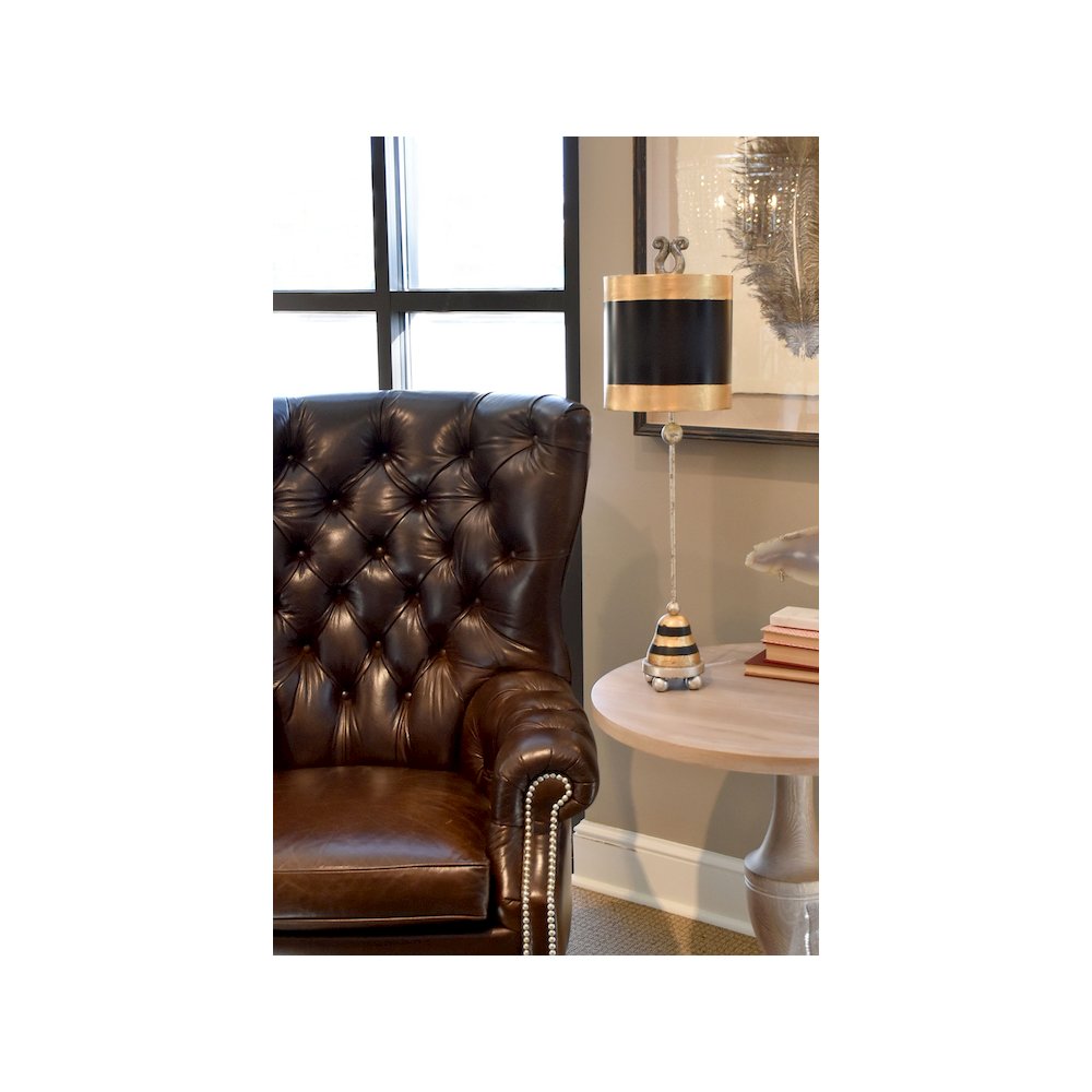 Phoenician Black & Gold Vintage Inspired Accent Table Lamp By Lucas McKearn. Picture 2