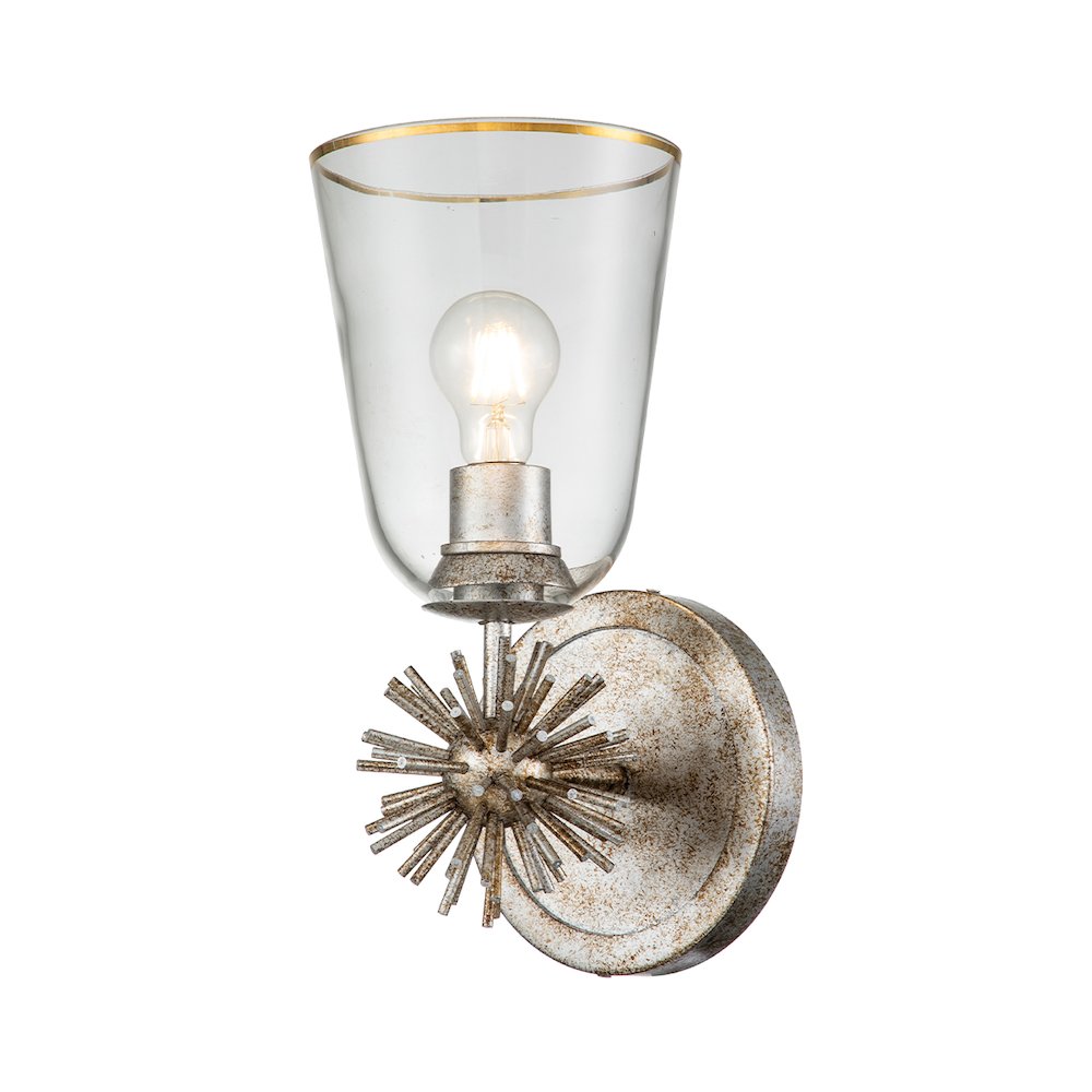 Staring 1 Light Sconce in Silver Leaf. Picture 1