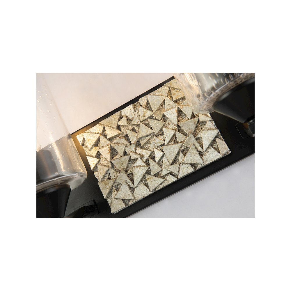 Bocage 2 Light Bath Bar In Matte Black And Silver. Picture 2