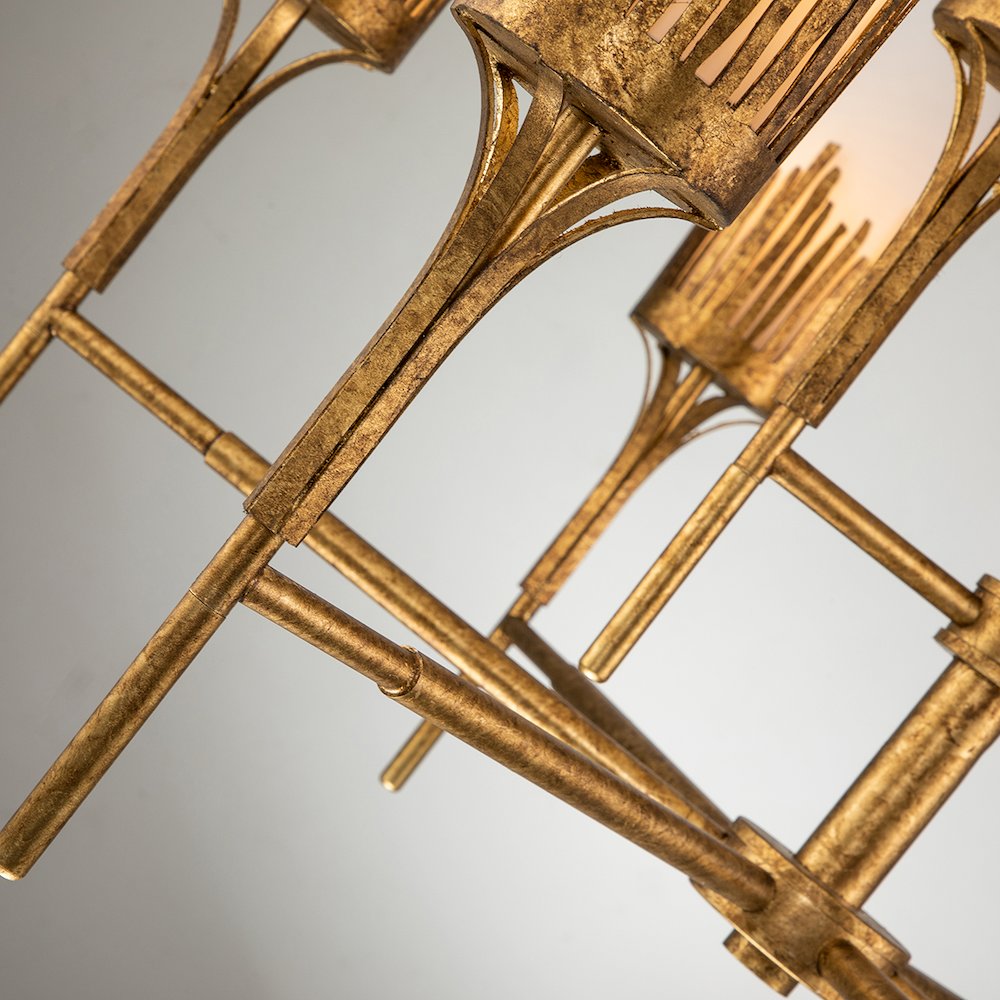 Sawgrass 6 Lt Chandelier in Gold Leaf. Picture 2