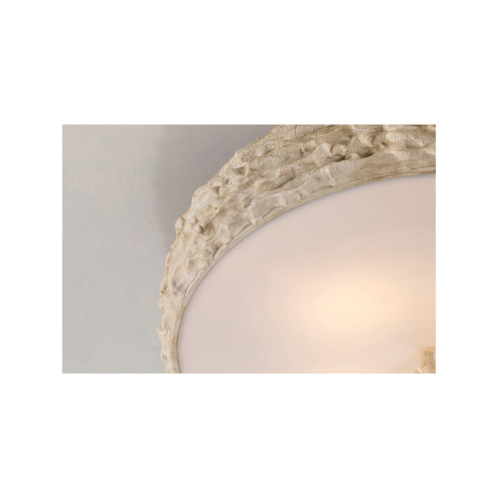 Trellis  Bone Finish 3-Light Flush. Picture 3