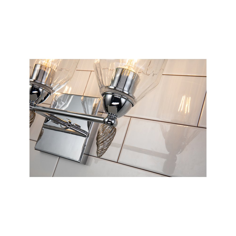 Felice 3 Light Vanity Light In Polished Chrome With Silver Accents. Picture 2