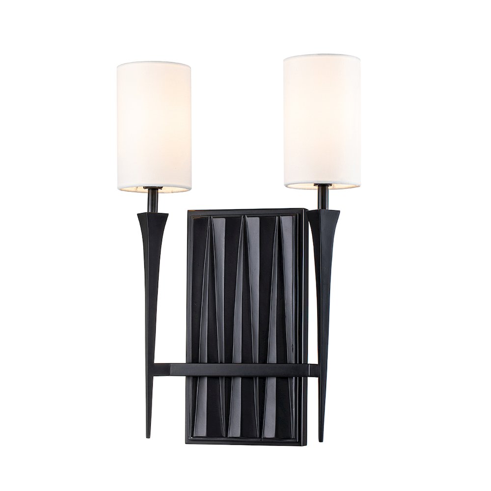 Crest 2 Light Black Sconce. Picture 1