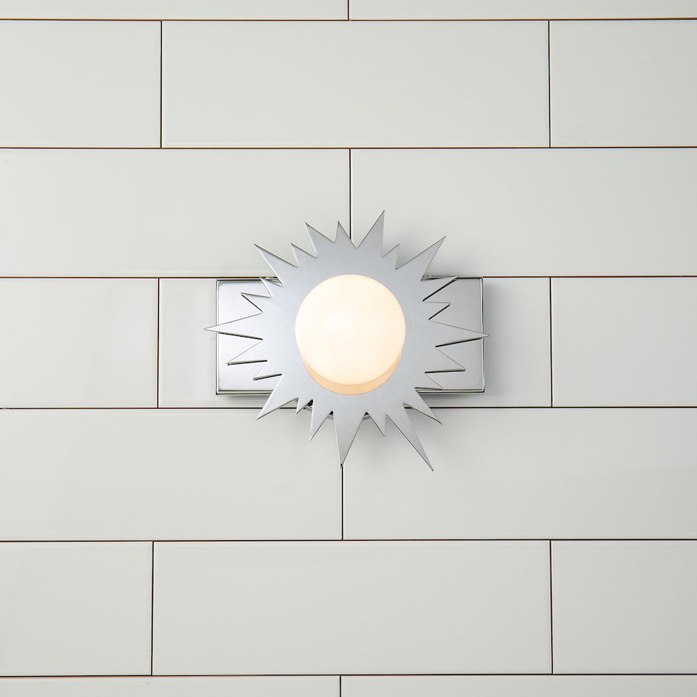 Soleil 1 Light Wall Sconce Silver Star In Polished Chrome. Picture 2