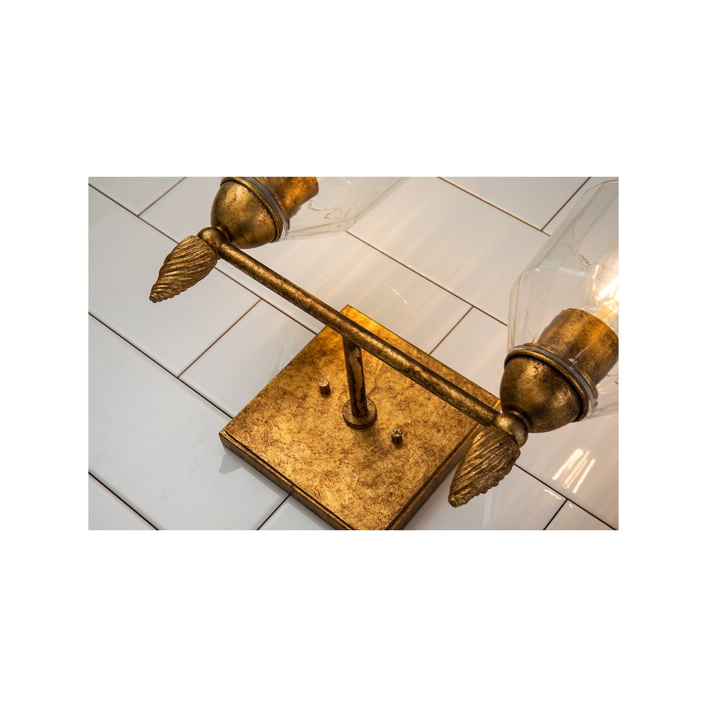 Felice 2 Light Vanity Light In Gold. Picture 5
