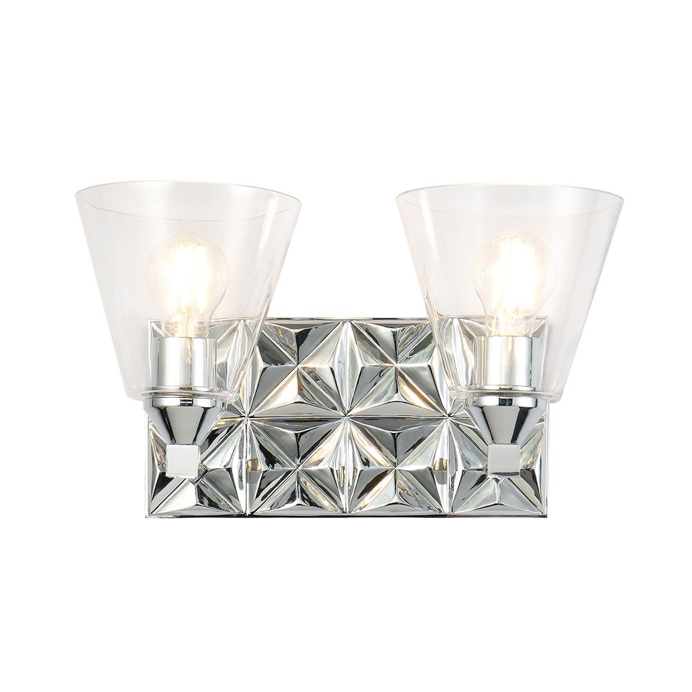 Alpha 2 Light Vanity Light With Glass in Polished Chrome. Picture 1