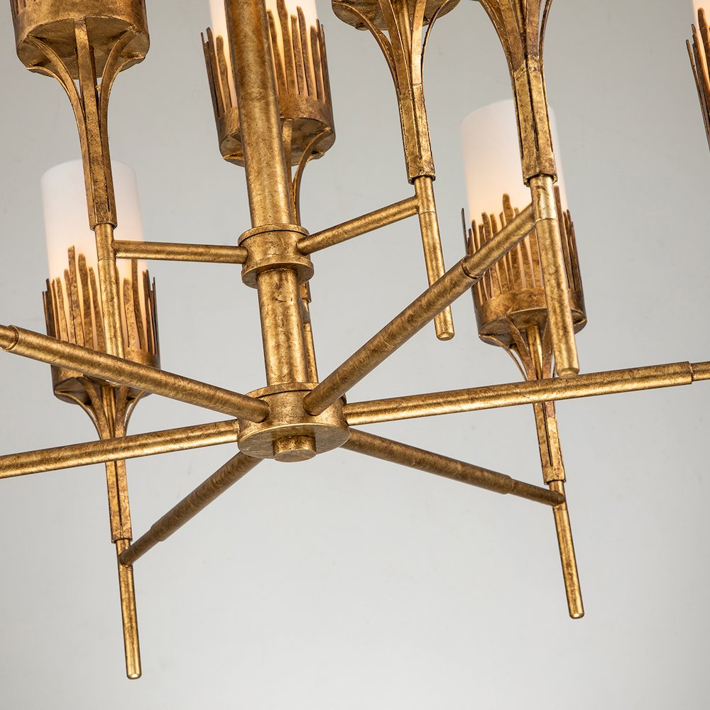 Sawgrass 6 Lt Chandelier in Gold Leaf. Picture 4