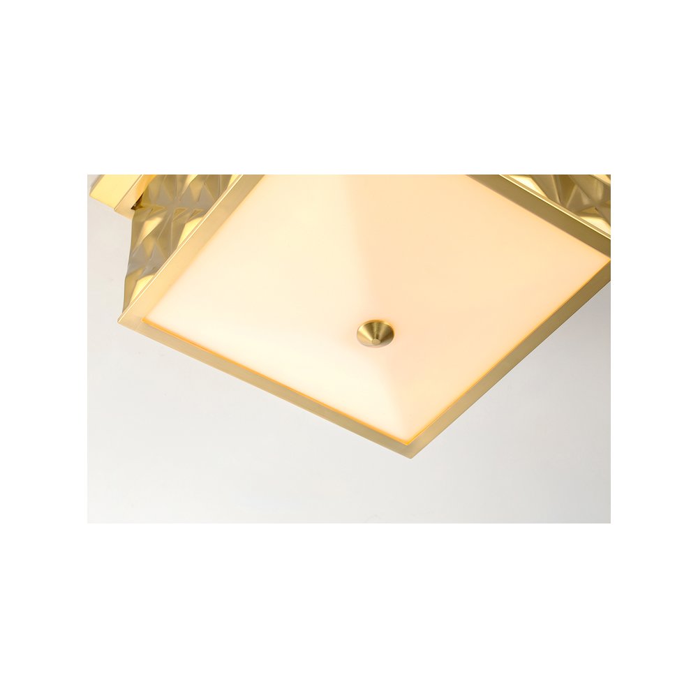 Alpha Square Flush Mount in Brass. Picture 2
