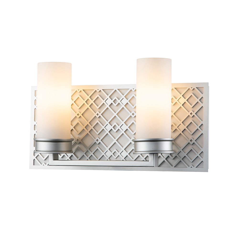 Ziggy 2 Lt Bath Bar in Lacquered Silver. Picture 1