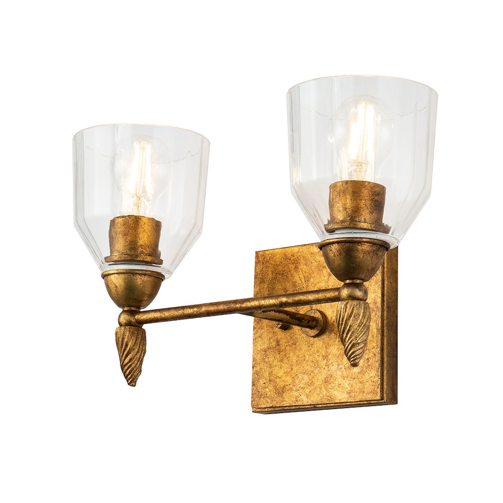 Felice 2 Light Vanity Light In Gold. Picture 1