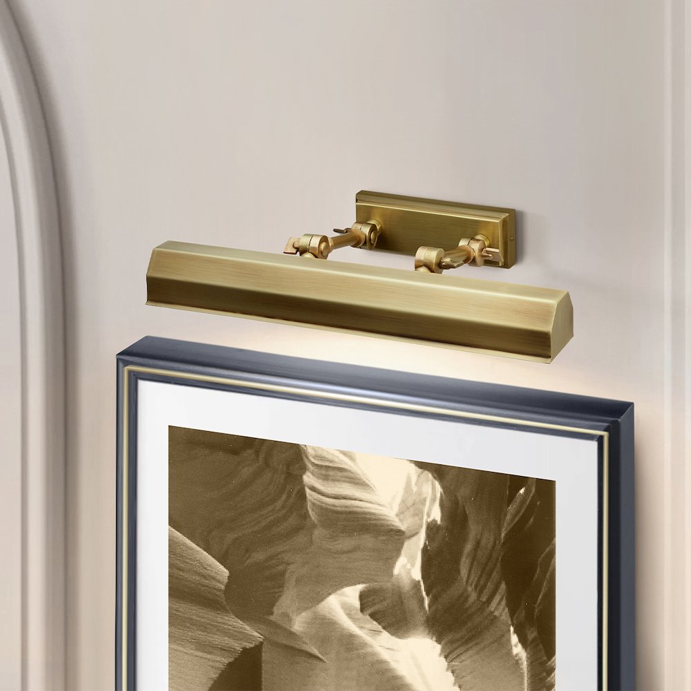 Chawton 1 Light Medium Picture Light in Aged Brass. Picture 2
