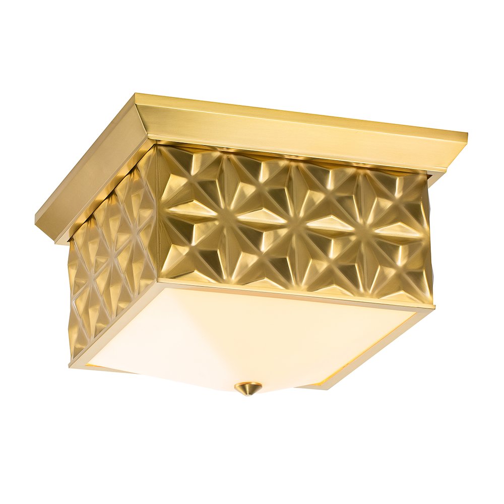 Alpha Square Flush Mount in Brass. Picture 1